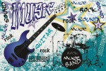 FotoTAPETA na flizelinie MS-5-0323 BLUE GUITAR