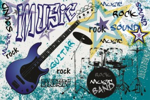 FotoTAPETA na flizelinie MS-5-0323 BLUE GUITAR