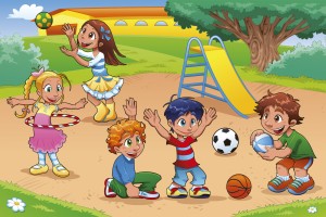 FotoTAPETA na flizelinie MS-5-0339 KIDS IN THE PLAYGROUND