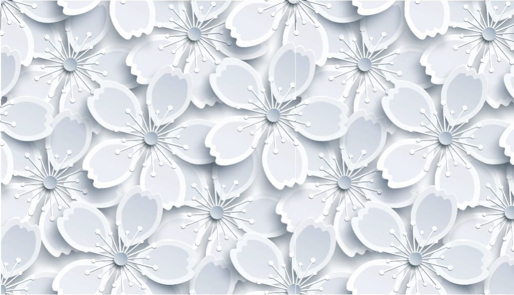 Okleina Meblowa 14130 white flowers szer 45 cm