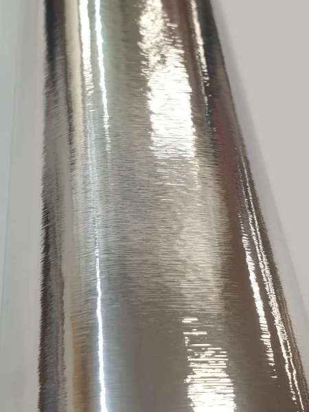 Okleina Meblowa 10365 metaliczna srebrna szczotkowana połysk szer 67,5 cm