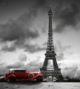 Fototapeta na flizelinie MS-3-0027 RETRO CAR IN PARIS