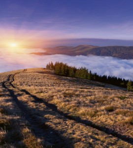 Fototapeta na flizelinie MS-3-0063 SUNRISE IN MOUNTAINS