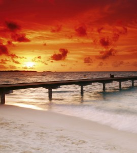 Fototapeta na flizelinie MS-3-0191 JETTY IN SUNSET