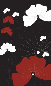Fototapeta na flizelinie MS-2-0156 FLOWERS ON BLACK