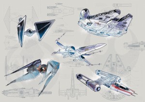 Fototapeta na Flizelinie DX8-078 Star Wars Blueprint Light