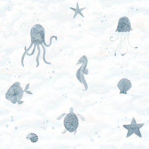 MURAL 652-36 Familj II - Alice ocean blue