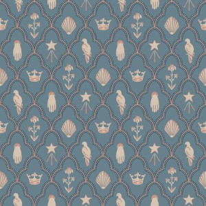 Tapeta S10272 Le Village - Turtledove barn indigo blue