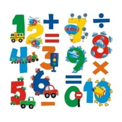 SLK-6104 DEKORACJA ŚCIENNA 3D CYFRY ZNAKI AUTA