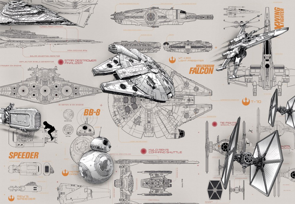  Fototapeta 8-493 STAR WARS BLUEPRINTS