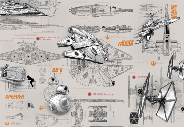 Fototapeta 8-493 STAR WARS BLUEPRINTS