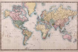 Fototapeta na flizelinie MS-5-1529 Stara kolorowa mapa 375 x 250 cm