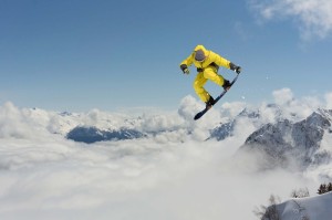 Fototapeta na flizelinie MS-5-1574 Snowboarder jumping 375 x 250 cm