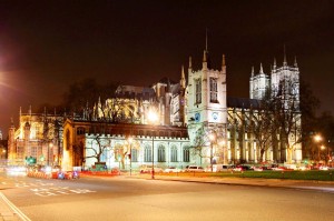 Fototapeta na Flizelinie MS-5-1068 Opactwo Westminsterskie nocą 375 x 250 cm