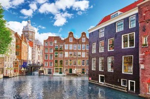 Fototapeta na Flizelinie MS-5-1242 Amsterdam waterfront 375 x 250 cm