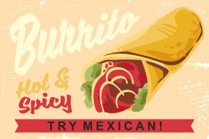 Fototapeta na flizelinie MS-5-2085 Burrito plakat vintage 375 x 250 cm