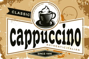 Fototapeta na flizelinie MS-5-2088 Cappuccino vintage plakat 375 x 250 cm