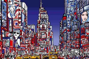 Fototapeta na flizelinie MS-5-2090 Kolorowy Times Square 375 x 250 cm