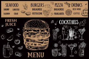 Fototapeta na flizelinie MS-5-2123 Menu restauracji - czarna 375 x 250 cm