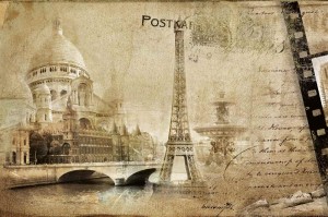 Fototapeta na flizelinie MS-5-2132 Retro Paris pocztówka 375 x 250 cm