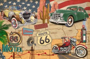 Fototapeta na flizelinie MS-5-2144 Route 66 plakat 375 x 250 cm