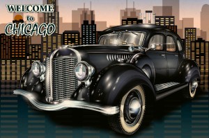 Fototapeta na flizelinie MS-5-2175 Chicago plakat retro 375 x 250 cm