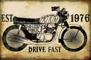 Fototapeta na flizelinie MS-5-2202 Retro plakat motocyklowy 375 x 250 cm
