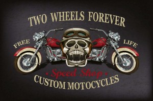 Fototapeta na flizelinie MS-5-2217 Plakat vintage biker 375 x 250 cm