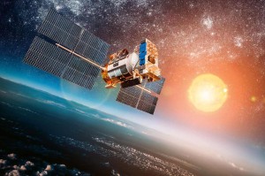 Fototapeta na flizelinie MS-5-2267 Satelita krążący wokół Ziemi 375 x 250 cm