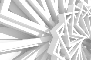 Fototapeta na flizelinie MS-5-2597 Abstrakcyjna biała geometria 375 x 250 cm