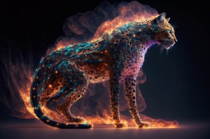 Fototapeta na flizelinie MS-5-AI-0005 Walking Leopard 375 x 250 cm