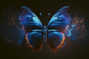 Fototapeta na flizelinie MS-5-AI-0025 Niebieski Motyl 375 x 250 cm