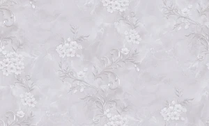 TAPETA 1070-12 Kwiaty i Marmur  biało perłowe